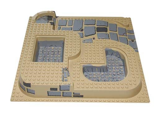 LEGO Baseplate, Raised 32 x 32 Three Level with Slate Ramp and Gray Pool Pattern piece