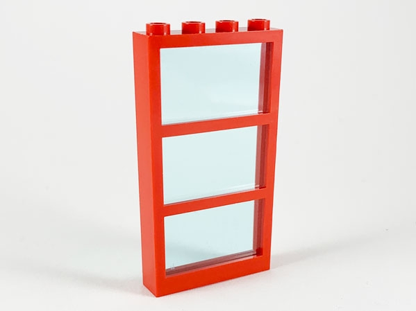 LEGO Window 1 x 4 x 6 with 3 Panes with Fixed Trans-Light Blue Glass piece