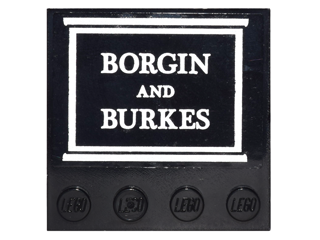 LEGO Tile, Modified 4 x 4 with Studs on Edge with 'BORGIN AND BURKES' Sign Pattern (Sticker) - Set 10217 piece