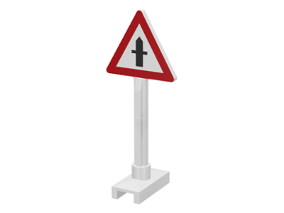 LEGO Road Sign Triangle with Road Crossing Pattern piece