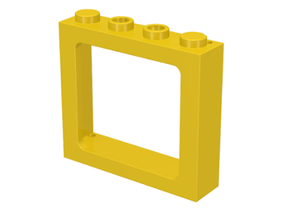 LEGO Window 1 x 4 x 3 Train - 2 Hollow Studs and 2 Solid Studs piece