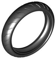 LEGO Tire 132.6mm D. x 27mm Motorcycle Racing Tread Narrow piece