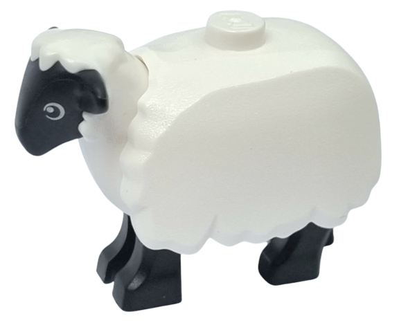 LEGO Sheep with Black Head and Legs with Fleece piece