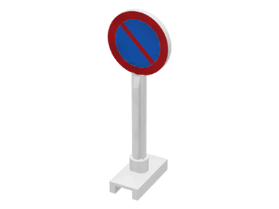 LEGO Road Sign Round with No Parking Pattern piece