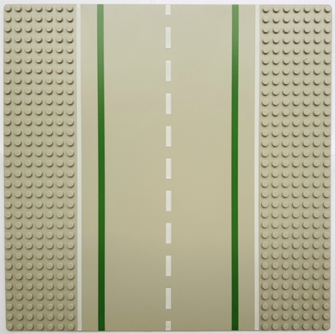 LEGO Baseplate, Road 32 x 32 7-Stud Straight with Road with White Sidelines Pattern piece