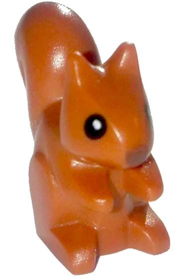 LEGO Squirrel with Black Eyes, White Pupils, and Reddish Brown Nose Pattern piece