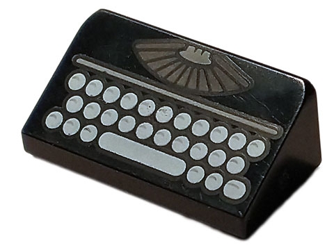 LEGO Slope 30 1 x 2 x 2/3 with Manual Typewriter Vintage Keyboard Pattern piece