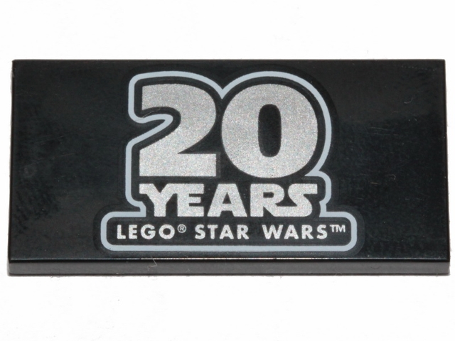 LEGO Tile 2 x 4 with '20 YEARS LEGO STAR WARS' Pattern piece