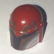 LEGO Minifigure, Headgear Helmet with Holes, SW Mandalorian with Dark Brown Facial Details Pattern piece