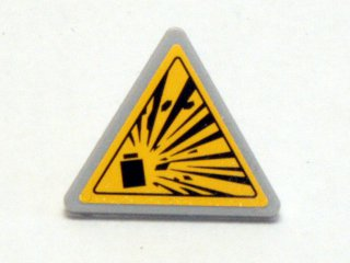 LEGO Road Sign 2 x 2 Triangle with Clip with Yellow Explosion Type 1 Pattern (Sticker) - Sets 4200 / 4201 / 4202 / 4204 piece