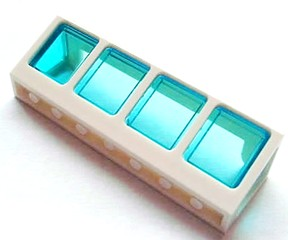 LEGO Window 2 x 8 x 2 Boat with Trans-Light Blue Glass (89648 / 89649) piece