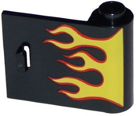 LEGO Door 1 x 3 x 2 Right - Open Between Top and Bottom Hinge with Red and Yellow Flames Pattern piece