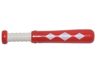 LEGO Minifigure, Utensil Baseball Bat 4L with White Grip Handle and 3 White Diamonds Pattern piece