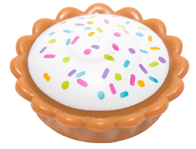 LEGO Pie with White Cream Filling and Sprinkles Pattern (BAM) piece