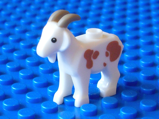 LEGO Goat with Dark Tan Horns and Medium Nougat Spots Pattern piece