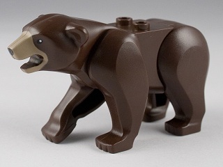 LEGO Bear with 2 Studs on Back and Dark Tan Muzzle Pattern piece