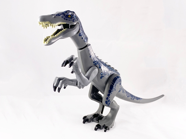 LEGO Dinosaur Baryonyx with Dark Blue and Metallic Light Blue Spots Pattern piece