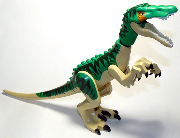 LEGO Dinosaur Baryonyx with Dark Green Stripes Pattern piece
