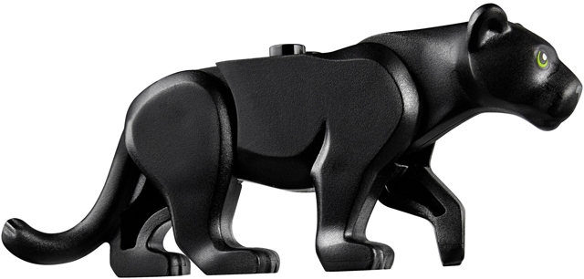 LEGO Cat, Large (Panther) with Lime Eyes and Dark Bluish Gray Nose Pattern piece