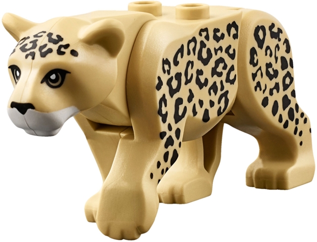 LEGO Cat, Large (Leopard) with White Muzzle and Black Nose and Spots Pattern piece