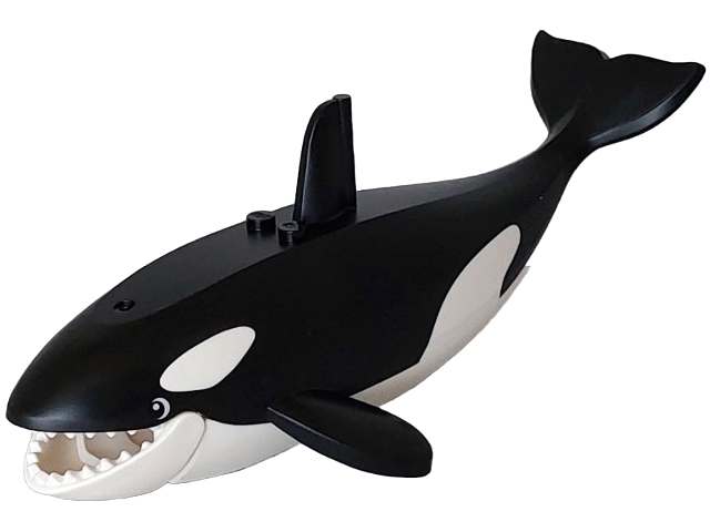 LEGO Whale / Orca with Molded White Spots and Printed Eyes Pattern piece