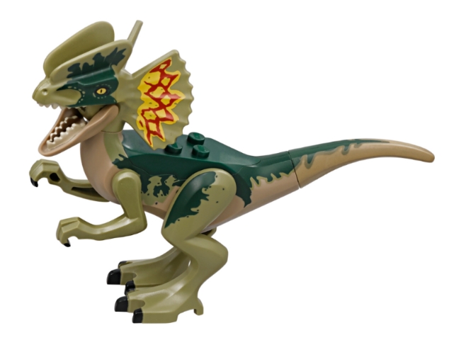 LEGO Dinosaur Dilophosaurus with Olive Green Head, Arms, and Legs piece