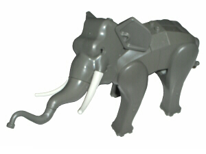 LEGO Elephant Type 1 with White Tusks and Back Connector Slopes piece