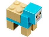 LEGO Minecraft Sheep, Medium Azure, Sheared - Brick Built piece