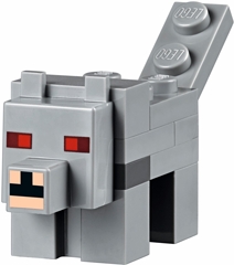 LEGO Minecraft Wolf, Red Eyes - Brick Built piece