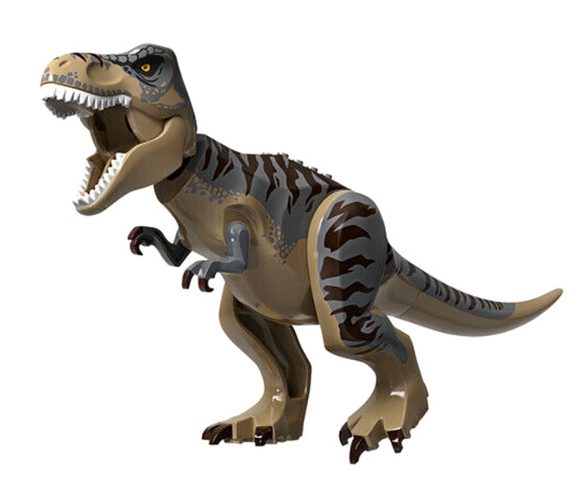 LEGO Tyrannosaurus Rex with Dark Bluish Gray Back and Dark Brown Markings