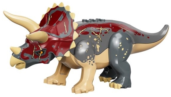 LEGO Dinosaur Triceratops with Dark Bluish Gray Back  and Dark Red Markings piece