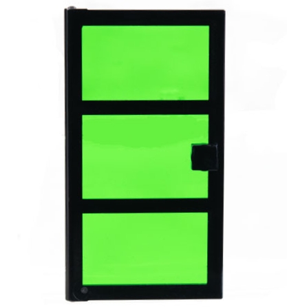 LEGO Door 1 x 4 x 6 with 3 Panes with Trans-Green Glass piece