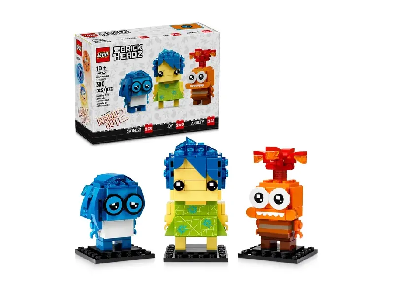 LEGO BrickHeadz Joy, Sadness & Anxiety set and box