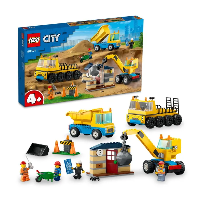 LEGO Construction Vehicles and Wrecking Ball Crane set