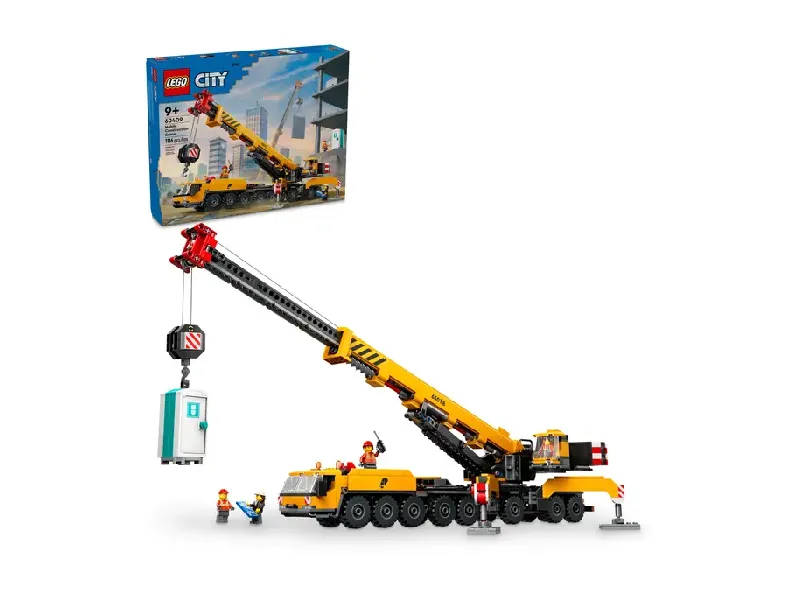 LEGO Yellow Mobile Construction Crane set and front of box