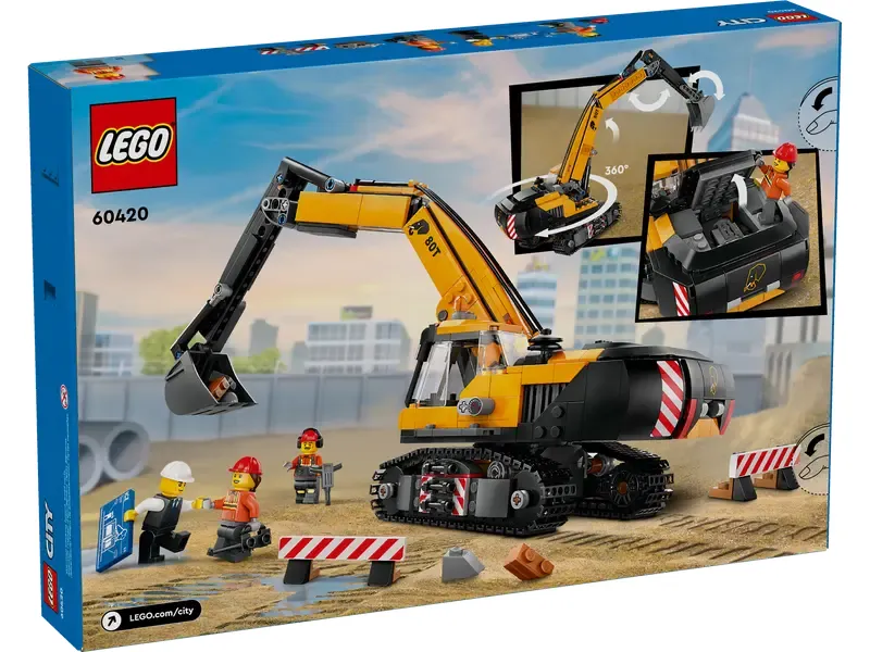 LEGO Yellow Construction Excavator back of box