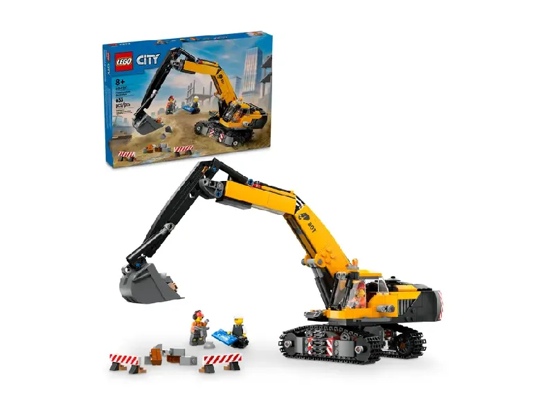 LEGO Yellow Construction Excavator set and front of box