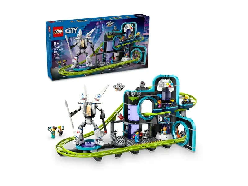 LEGO Robot World Roller-Coaster Park set and front of box