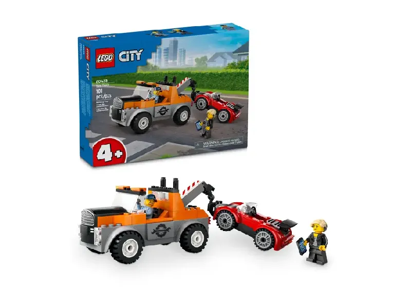 LEGO City Tow Truck and Sports Car Repair set and front of box