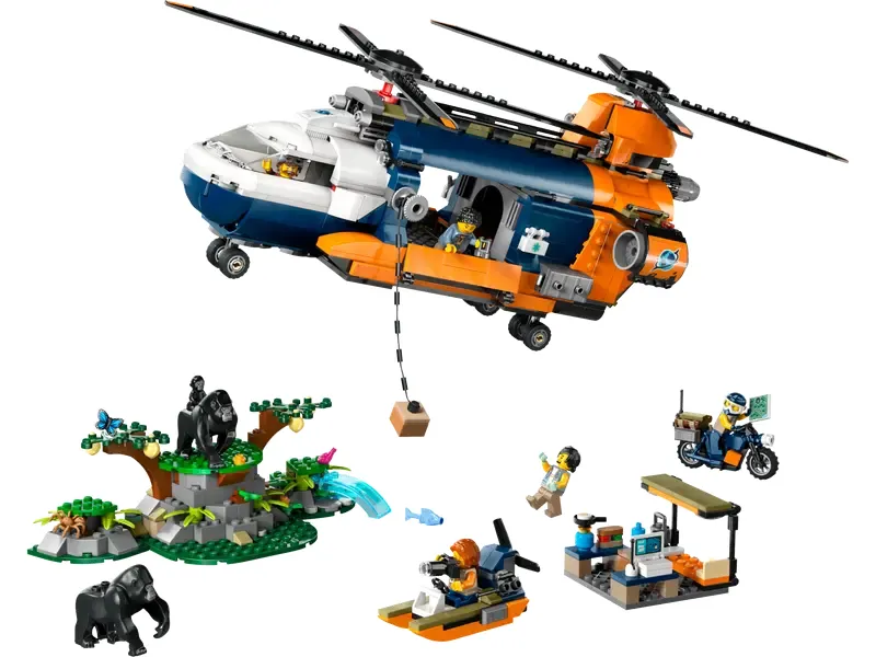 LEGO City Jungle Explorer Helicopter at Base Camp set