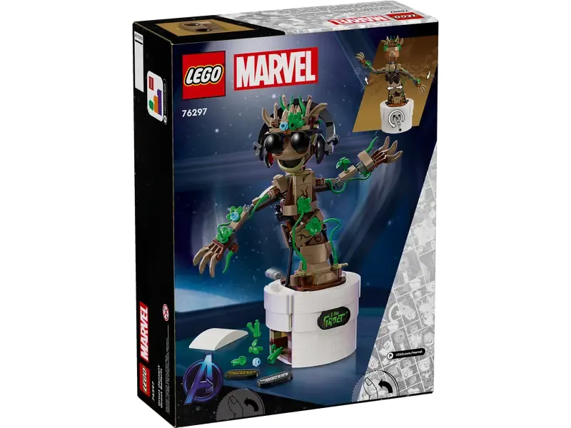 LEGO Marvel 76297 Dancing Groot back of box