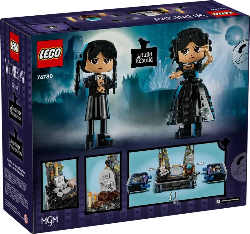 LEGO Wednesday Addams Figure back of box