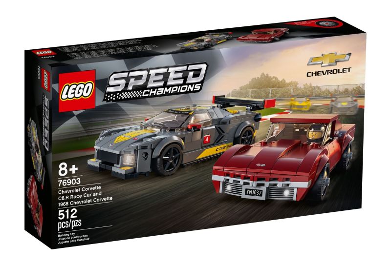 LEGO Chevrolet Corvette C8-R Race Car and 1968 Chevrolet Corvette set