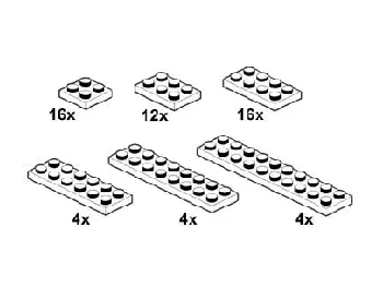 LEGO White Plates 2 x n set