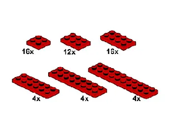 LEGO Red Plates 2 x n set