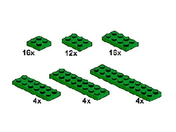 LEGO Dark Green Plates 2 x n set