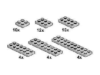 LEGO Light Gray Plates 2 x n set