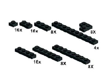 LEGO Black Plates 1 x n set