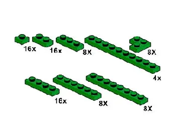 LEGO Dark Green Plates 1 x n set