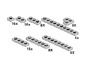 LEGO Light Gray Plates 1 x n set